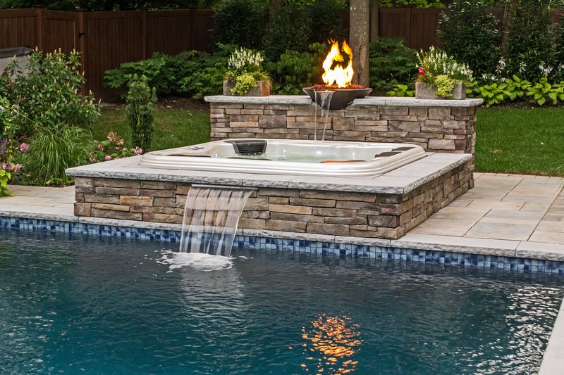 Swimming Pools With Attached Spas, Inground Pools With Waterfalls And Hot Tubs