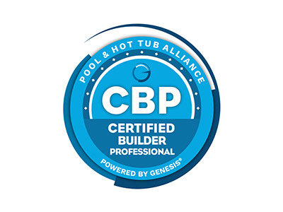 CBP Certified Builder Professional badge from Pool & Hot Tub Alliance, powered by Genesis.
